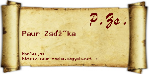 Paur Zsóka névjegykártya